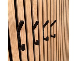Vleugel® Dubbele kapstokhaak voor akoestisch wandpaneel - 13 mm -Akupanel - akoestische panelen - Akoestisch paneel - Lattenwand - Akoestische wand - kapstok - Schroefmontage - 1 stuk - Kunststof-Carbon