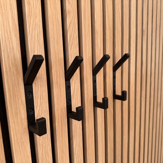 Vleugel® Dubbele kapstokhaak voor akoestisch wandpaneel - 13 mm -Akupanel - akoestische panelen - Akoestisch paneel - Lattenwand - Akoestische wand - kapstok - Schroefmontage - 1 stuk - Kunststof-Carbon