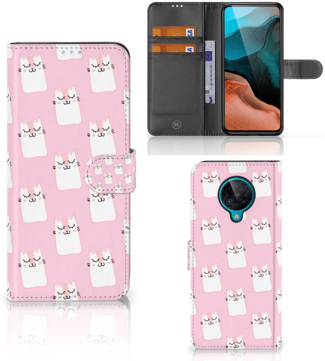 Xiaomi Poco F2 Pro Telefoonhoesje met Pasjes Sleeping Cats