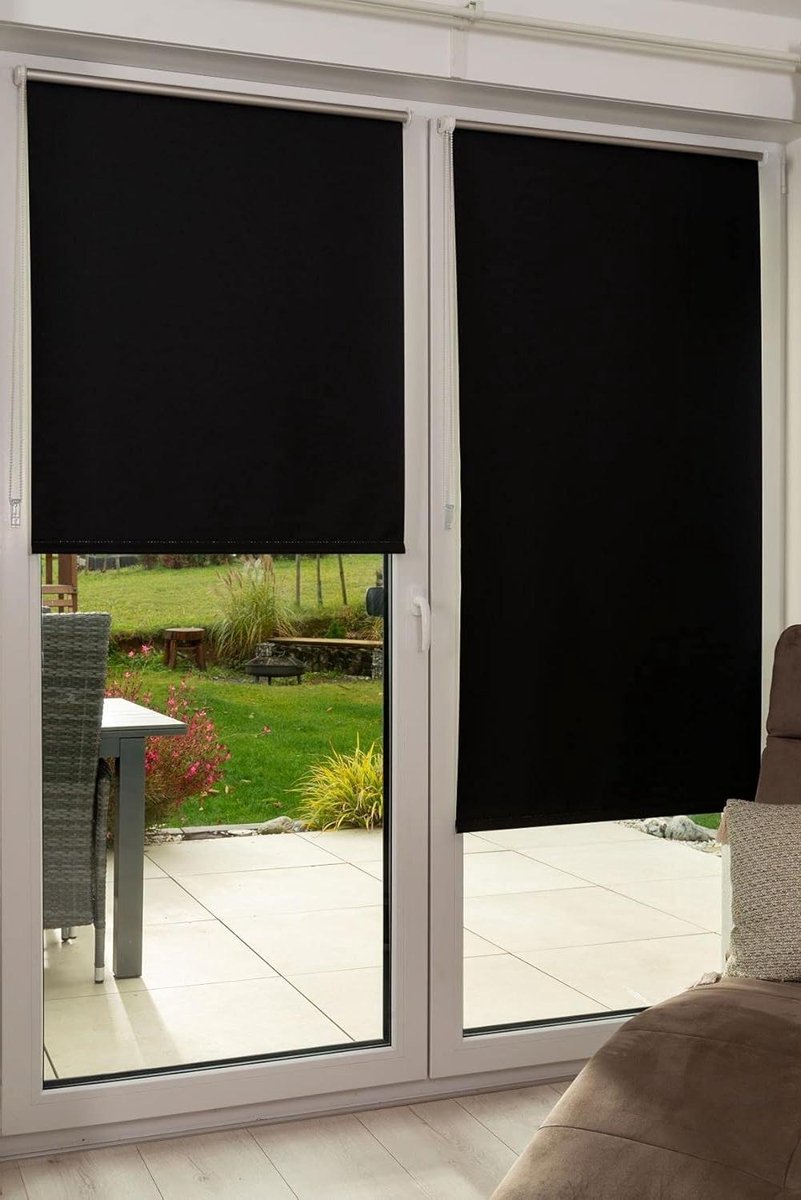 Verduisterend Rolgordijn - Zwart Gordijn - Privacy Thuis - Zonder Boren Montage - 70x200 c