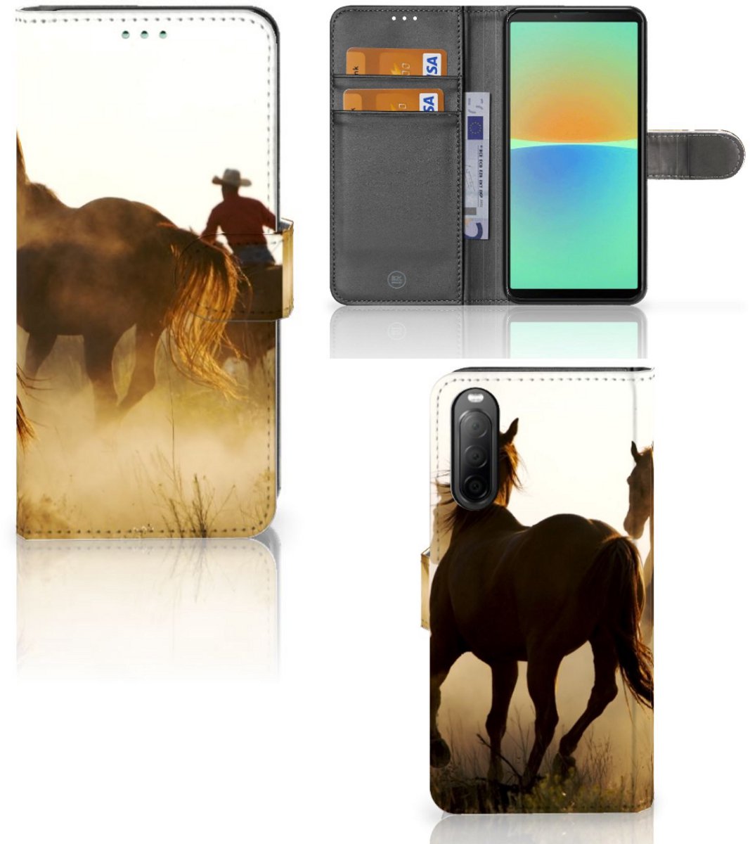 Book Case voor Sony Xperia 10 IV Telefoonhoesje met Pasjes Design Cowboy