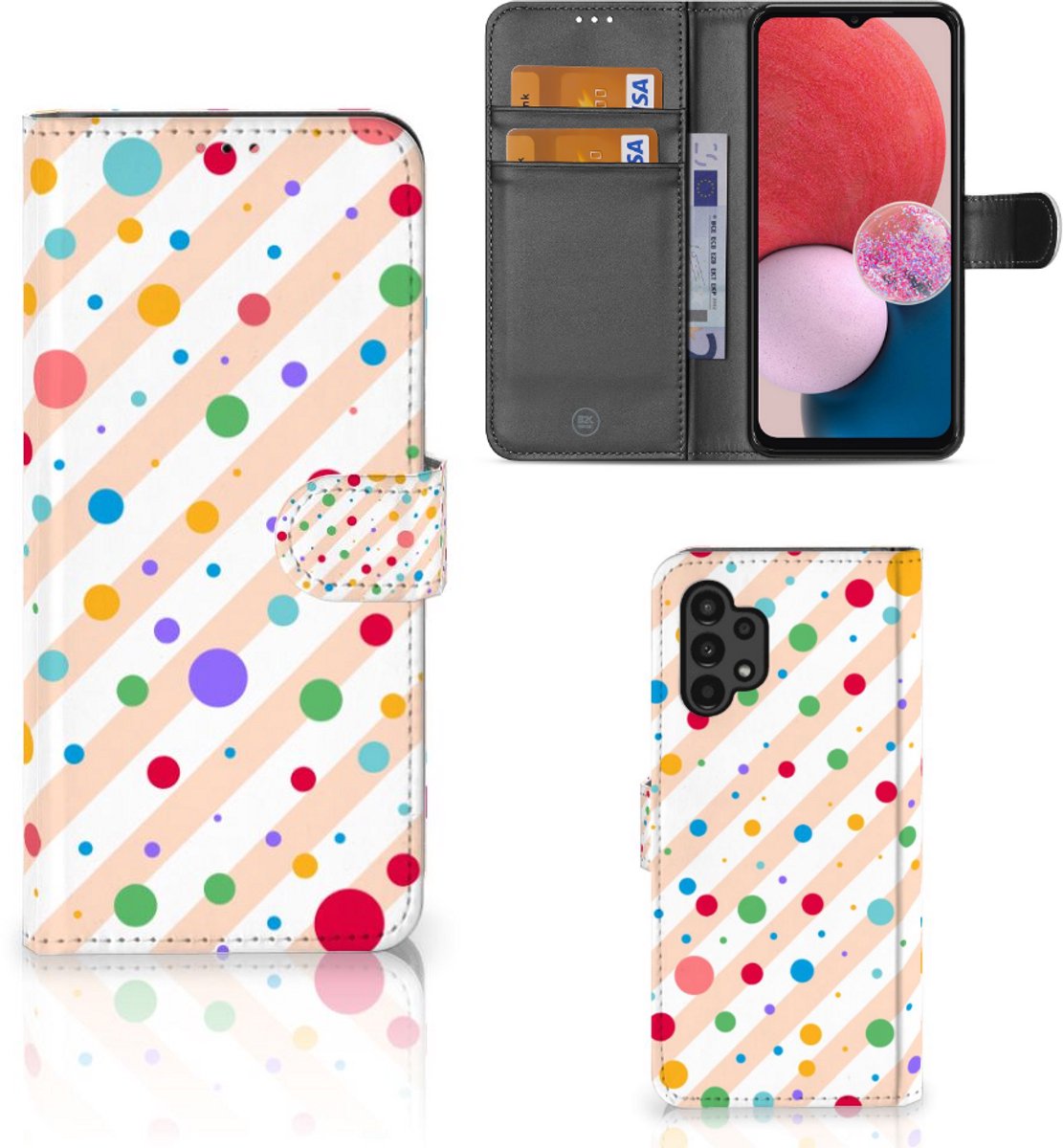 Boekhoesje voor Samsung Galaxy A13 (4G) Telefoon Hoesje Dots