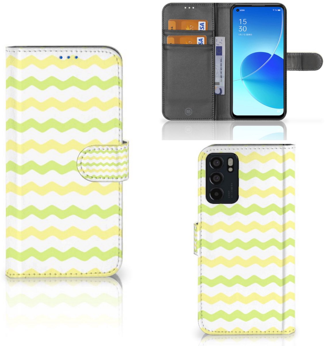 OPPO Reno6 5G Telefoon Hoesje Waves Yellow