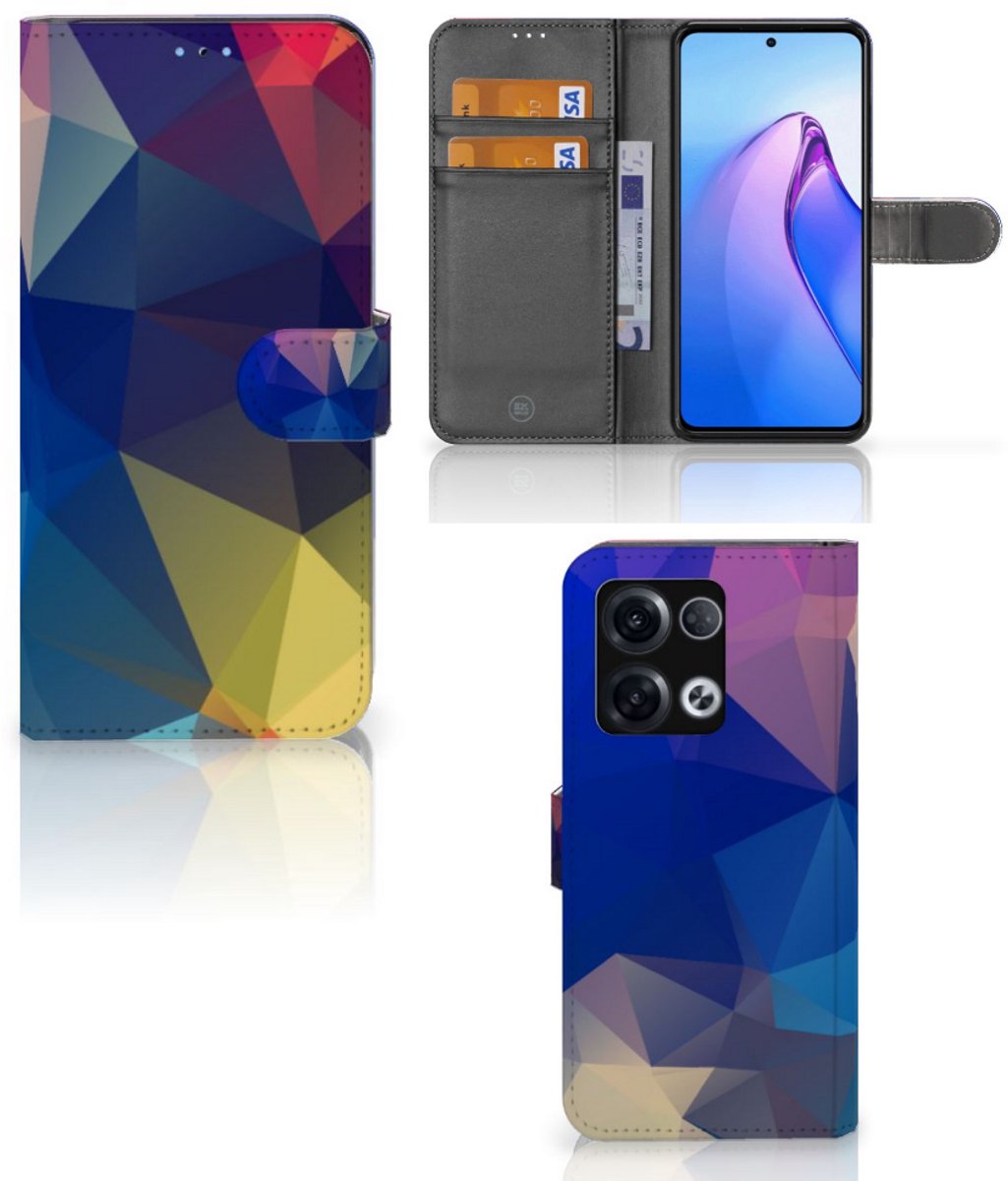 Book Case voor OPPO Reno8 Pro Book Case Polygon Dark