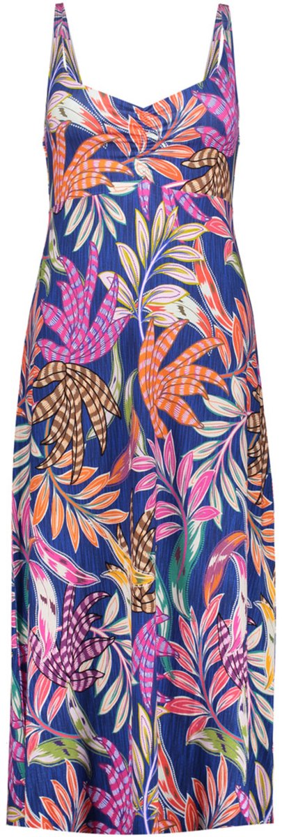 Geisha Jurk Jurk Met Tropische Print 67151 60 Noelle 000625 Blue/fuchsia Dames Maat - L