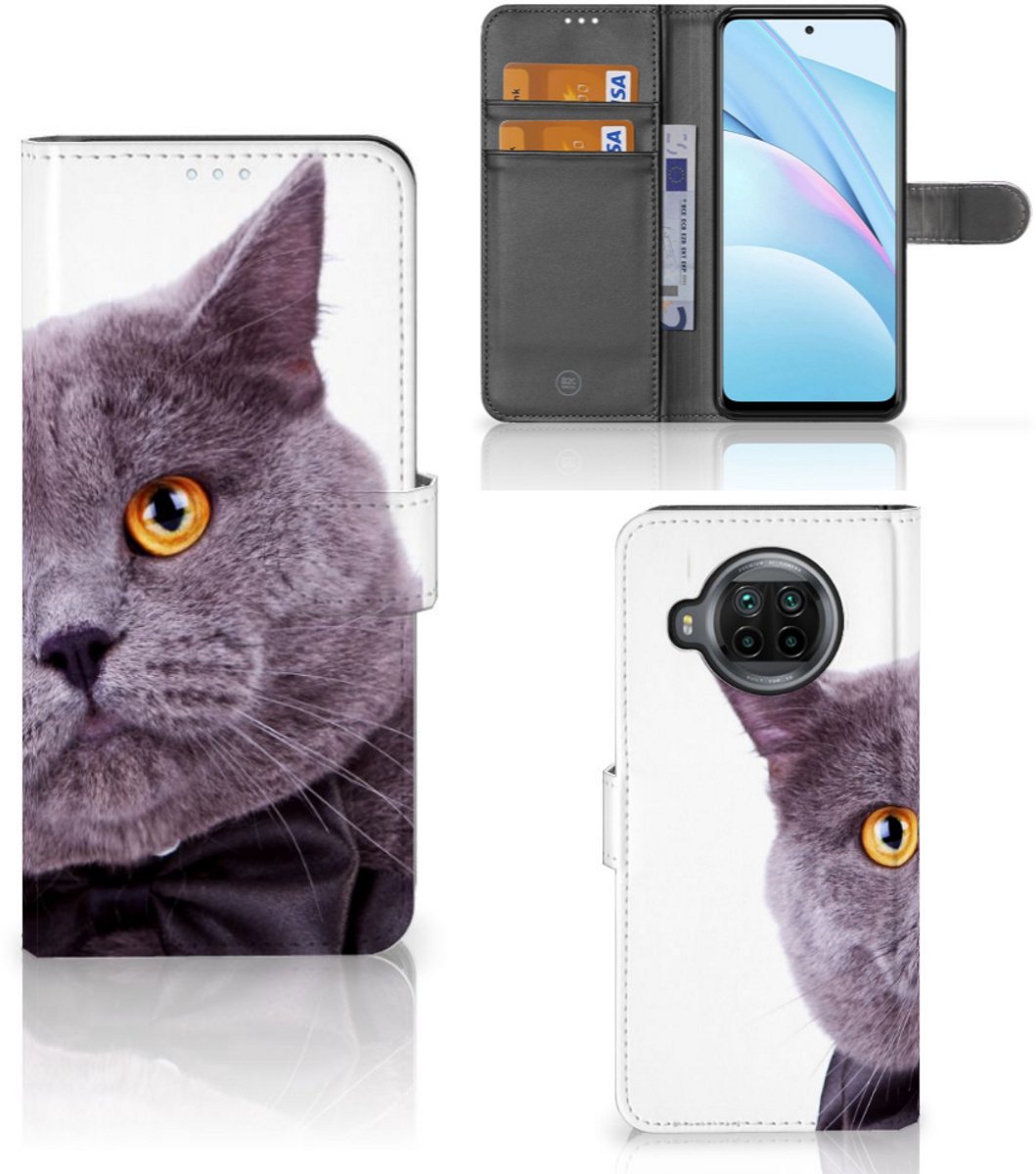 Xiaomi Mi 10T Lite Telefoonhoesje met Pasjes Kat