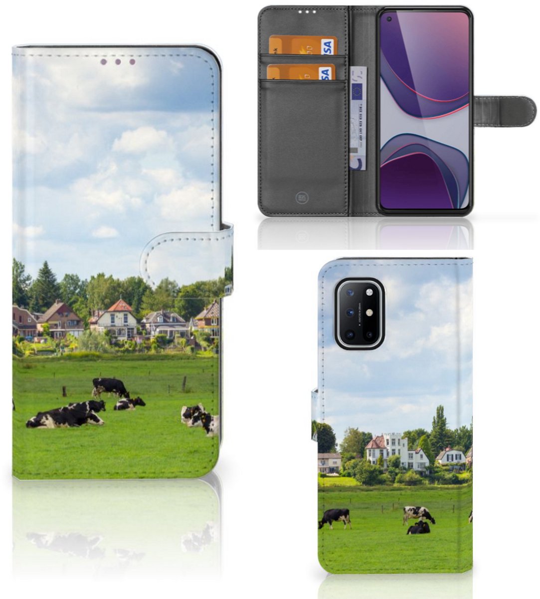 OnePlus 8T Telefoonhoesje met Pasjes Koeien