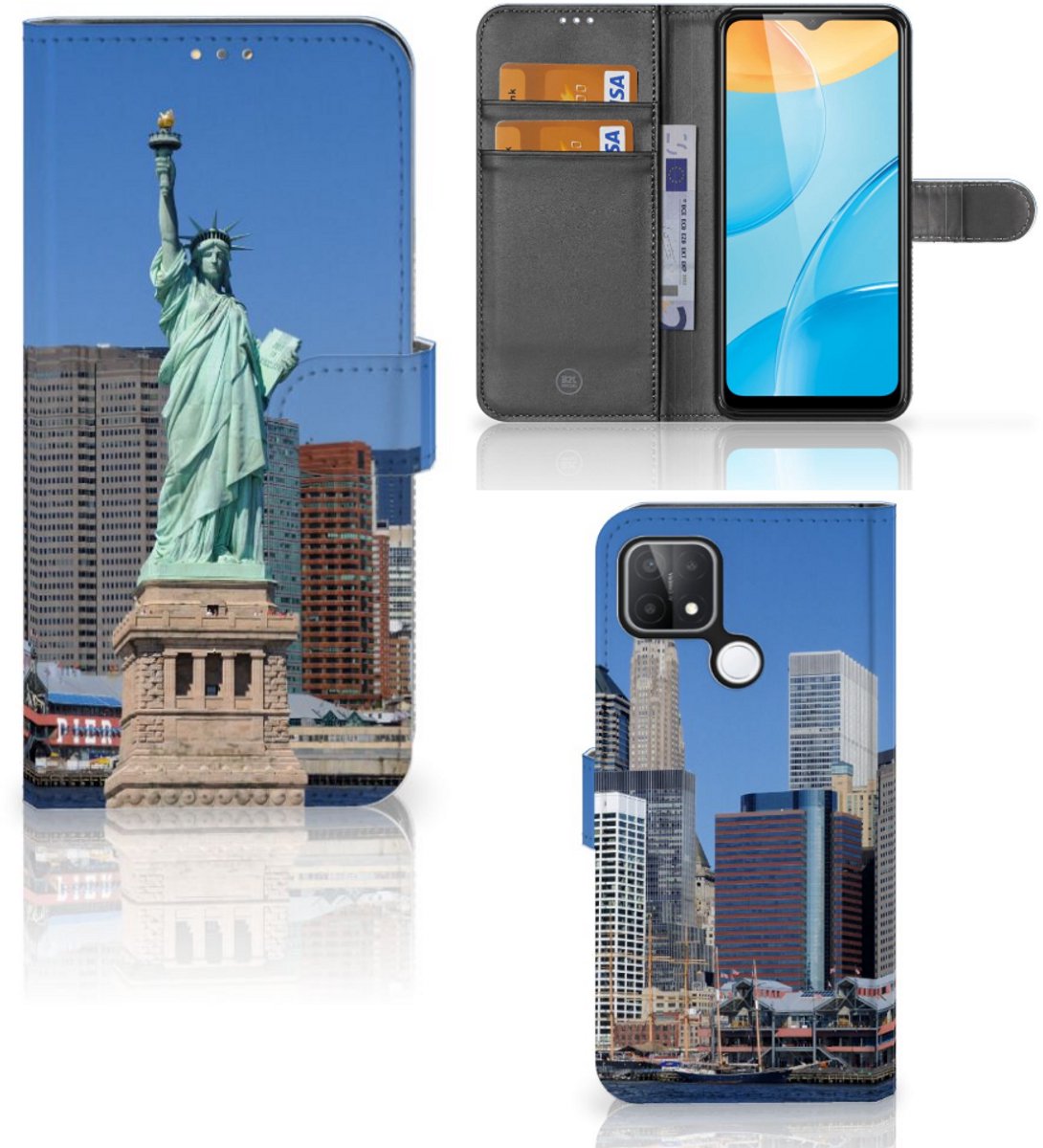 OPPO A15 Flip Cover Vrijheidsbeeld