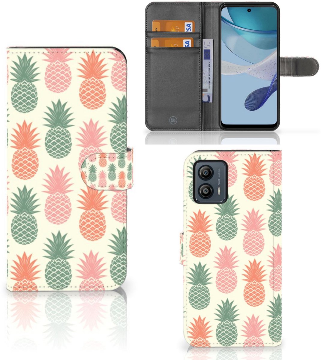 Book Case voor Motorola Moto G53 Book Cover Ananas