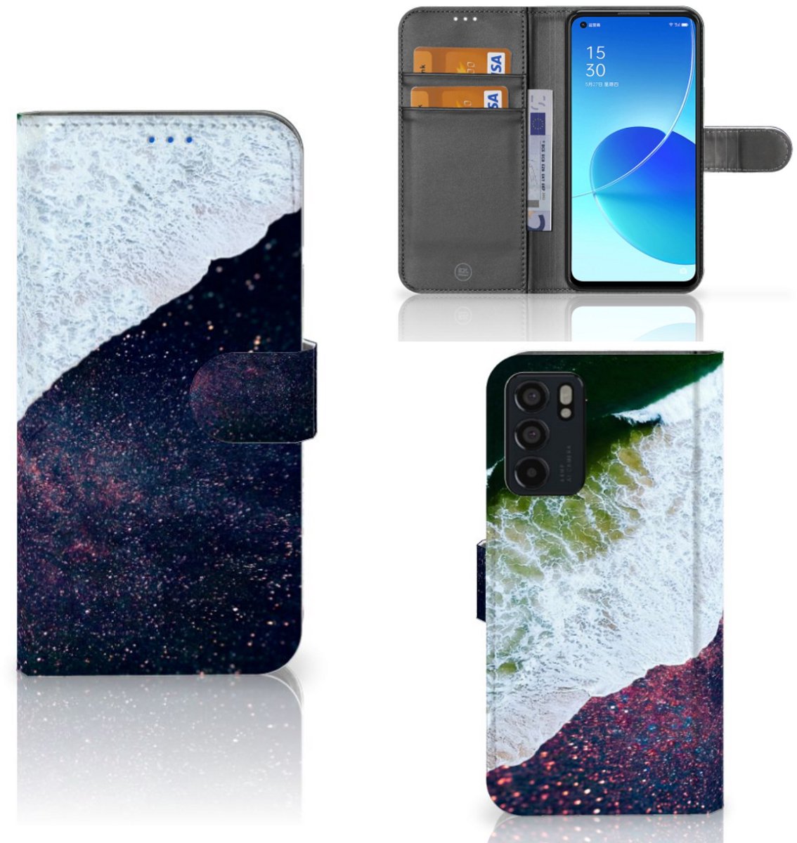 OPPO Reno6 5G Book Case Sea in Space