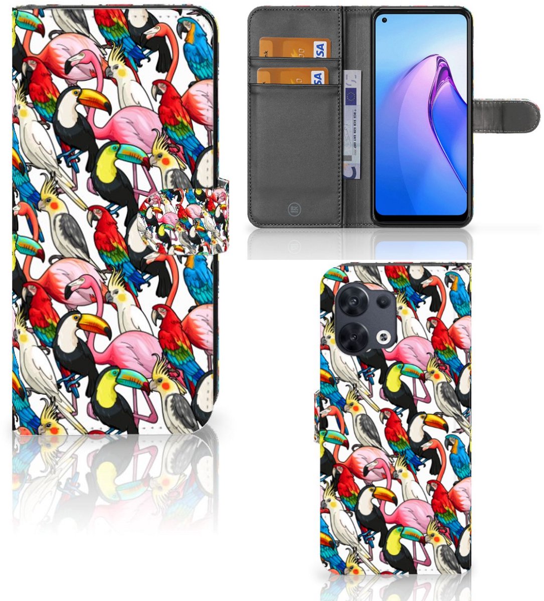 OPPO Reno8 Telefoonhoesje met Pasjes Birds