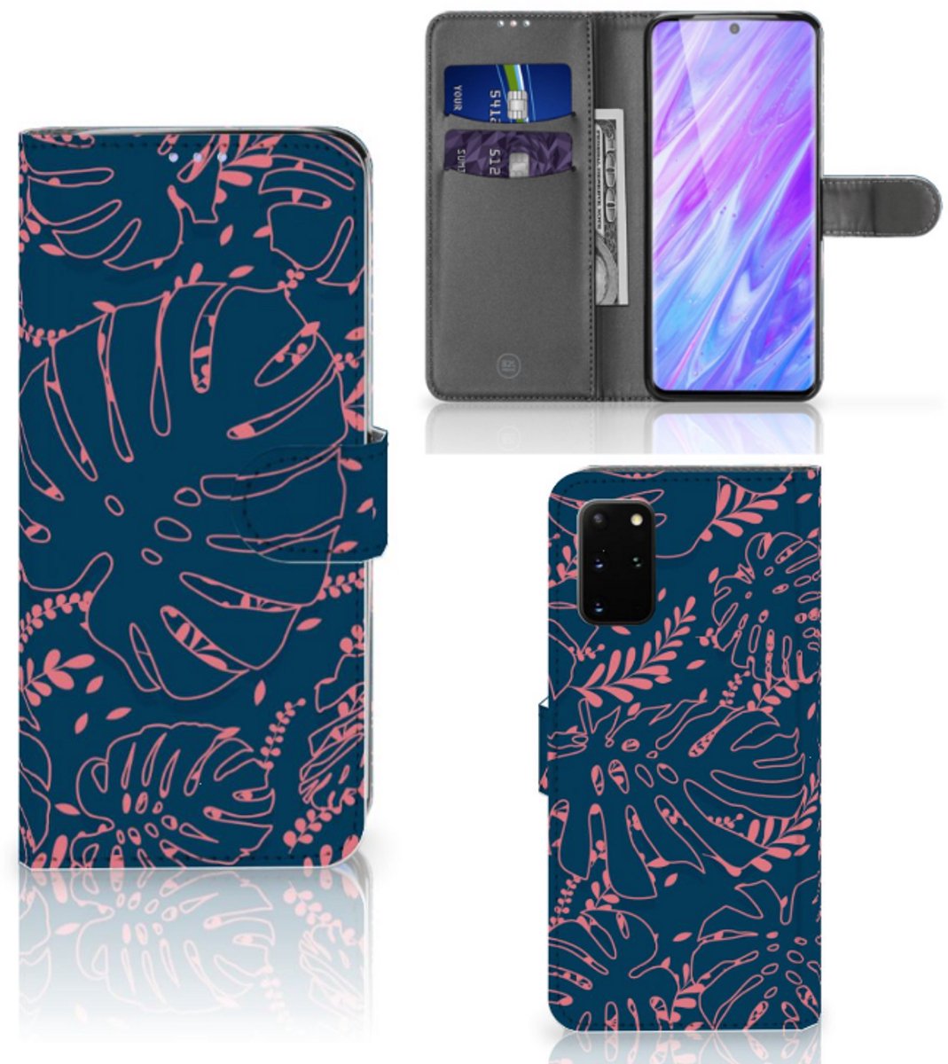Boekhoesje voor Samsung Galaxy S20 Plus Hoesje Palm Leaves