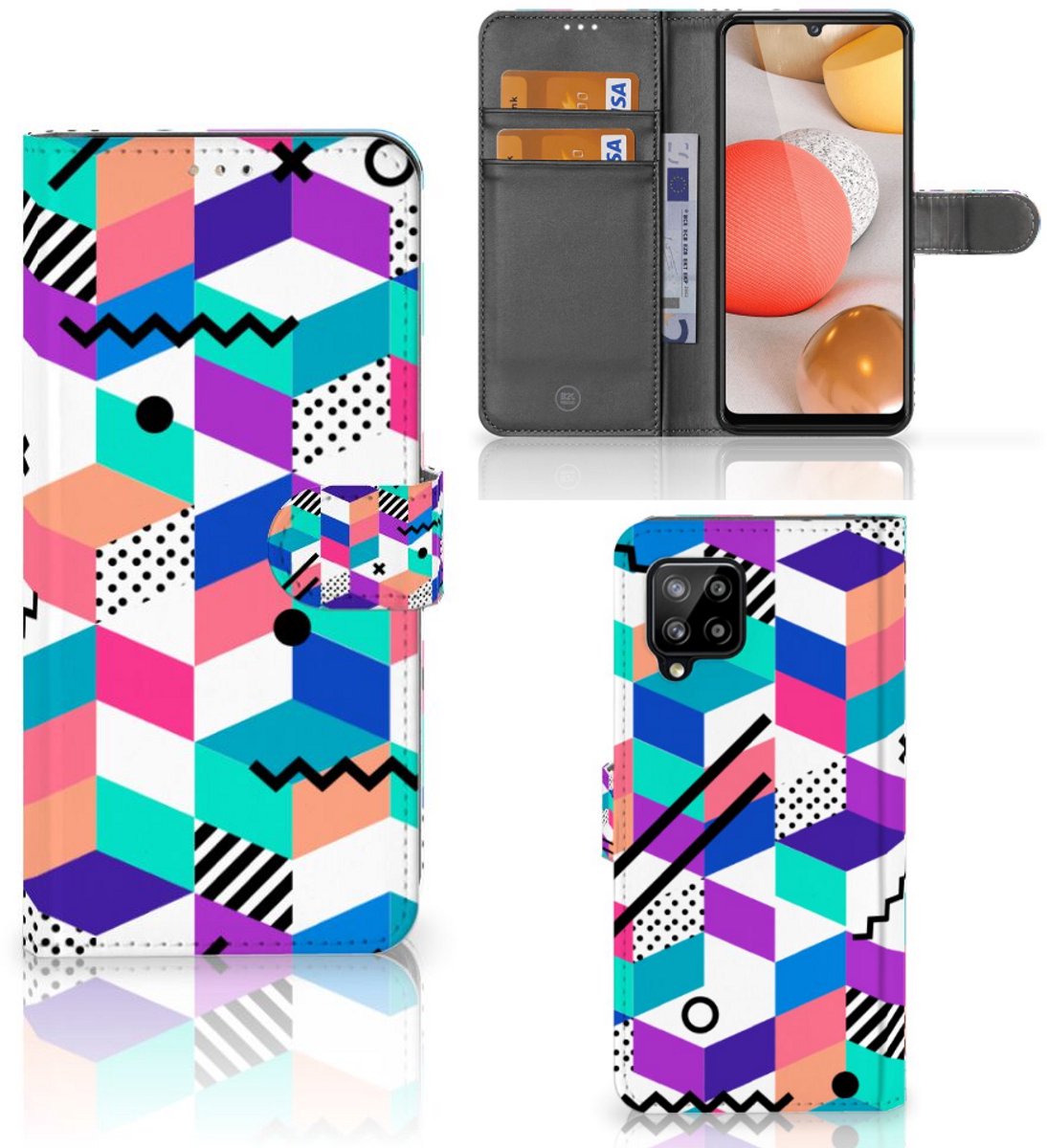 Samsung Galaxy A42 5G Book Case Blokken Kleurrijk