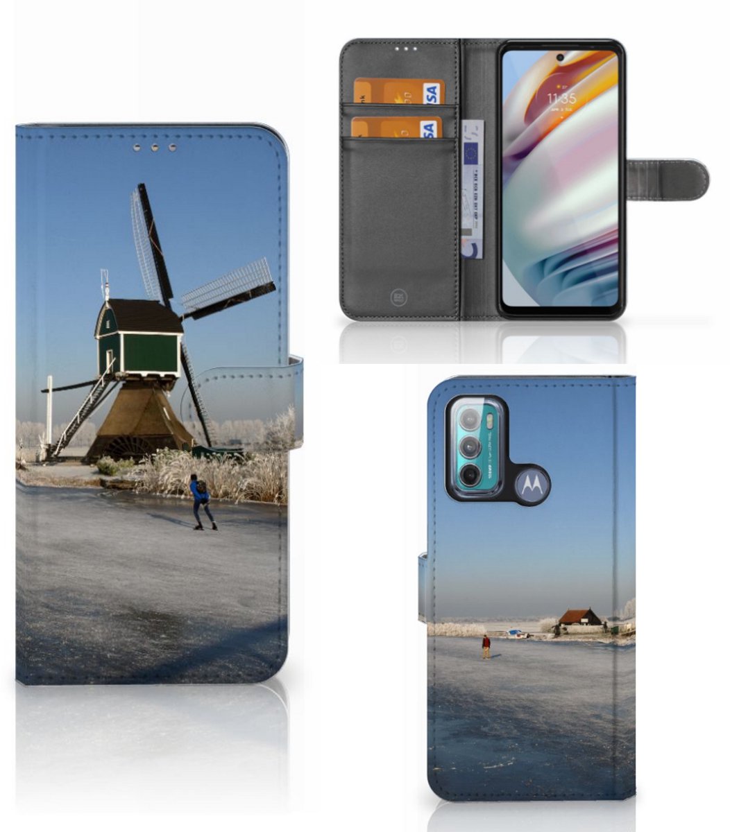 Motorola Moto G60 Flip Cover Schaatsers