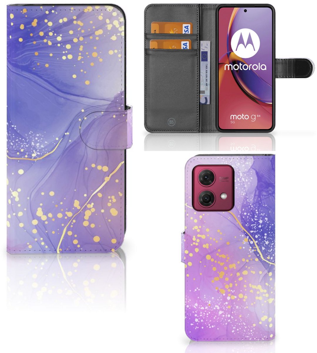 Hoesje voor Motorola Moto G84 Watercolor Paars
