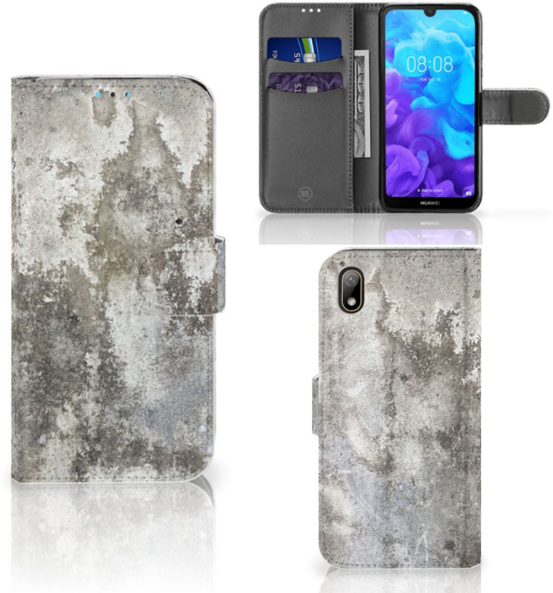 Huawei Y5 (2019) Bookcase Beton Print