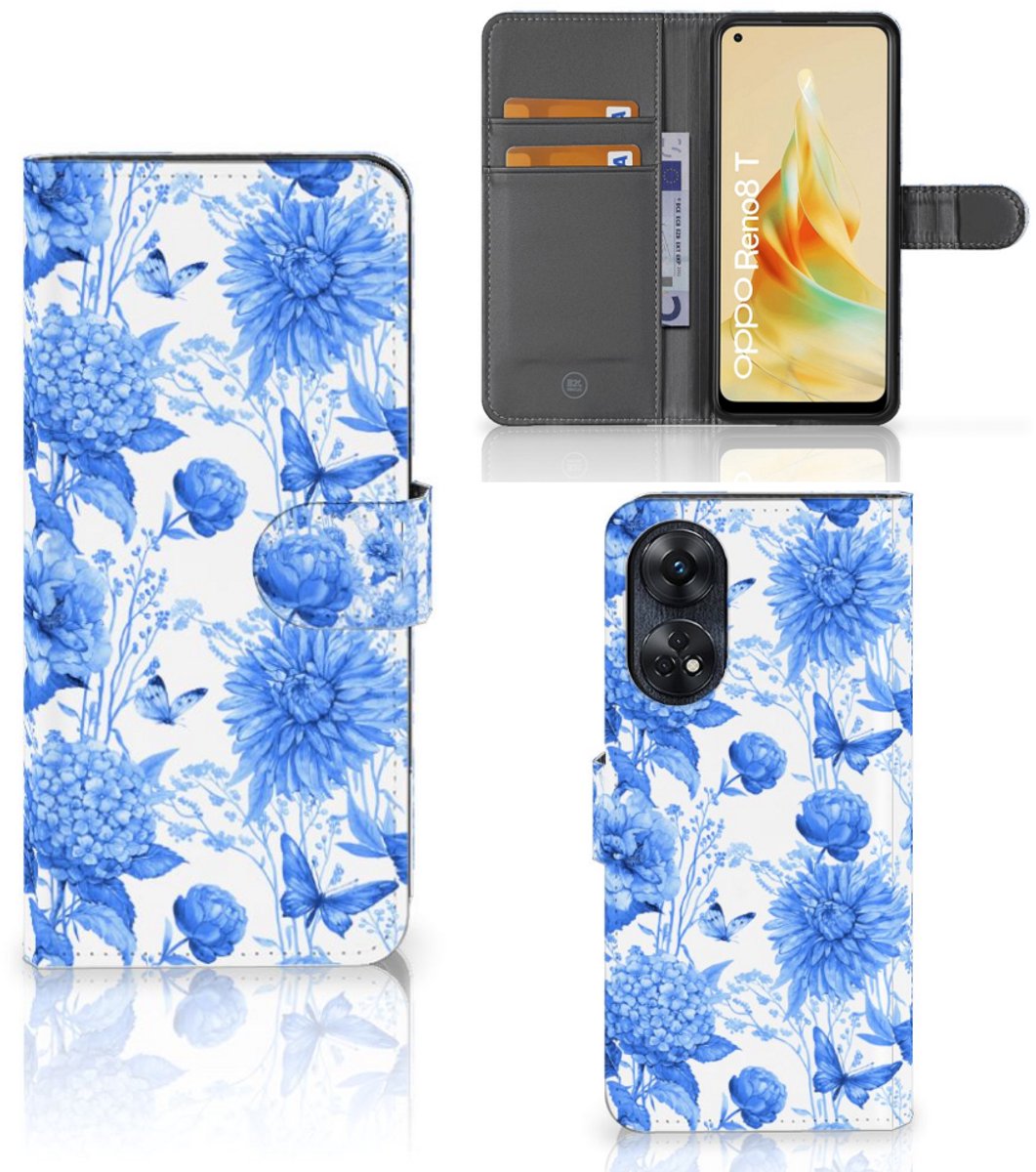Hoesje voor OPPO Reno8 T 4G Flowers Blue