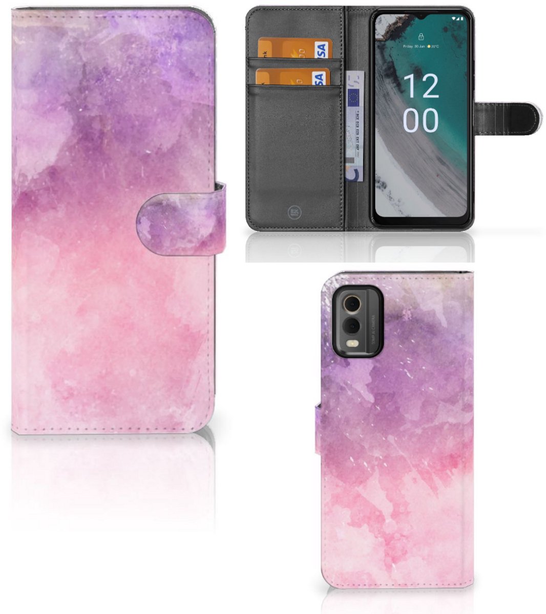 Hoesje Nokia C32 Pink Purple Paint