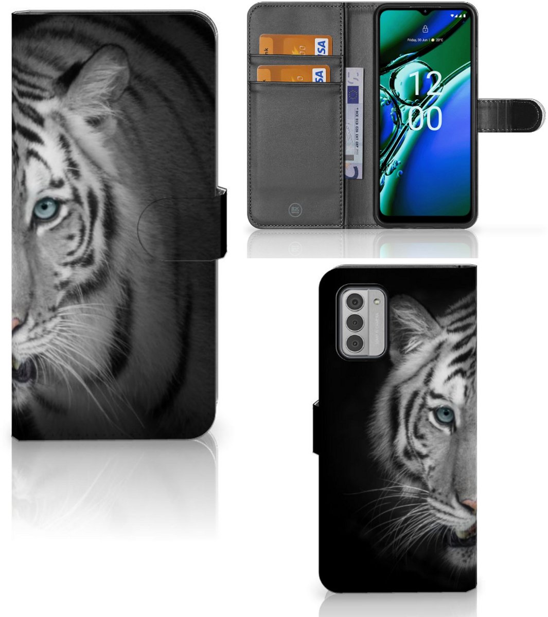 Nokia G42 Telefoonhoesje met Pasjes Tijger