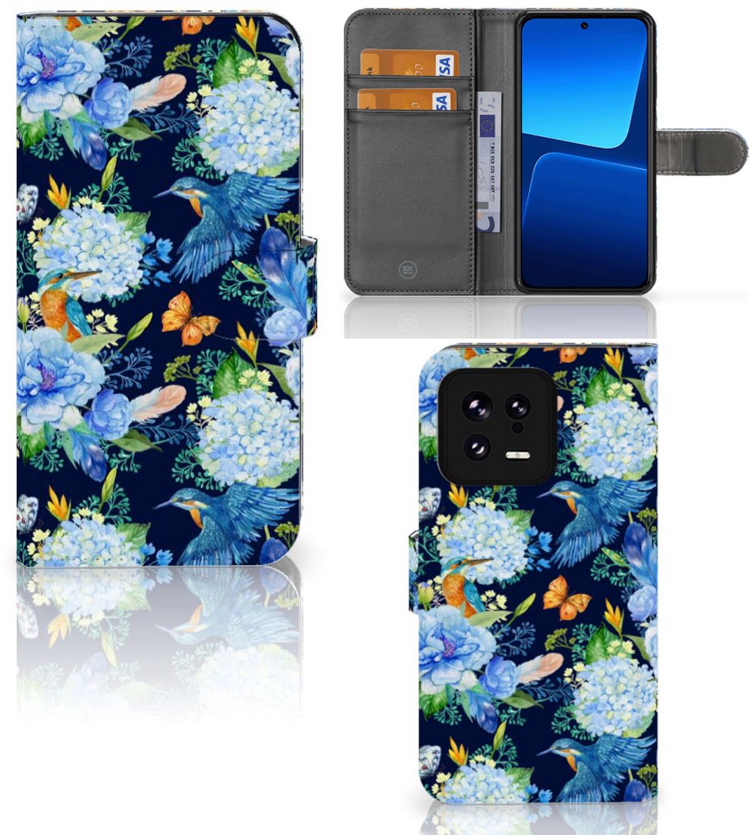 Telefoonhoesje met Pasjes voor Xiaomi 13 IJsvogel