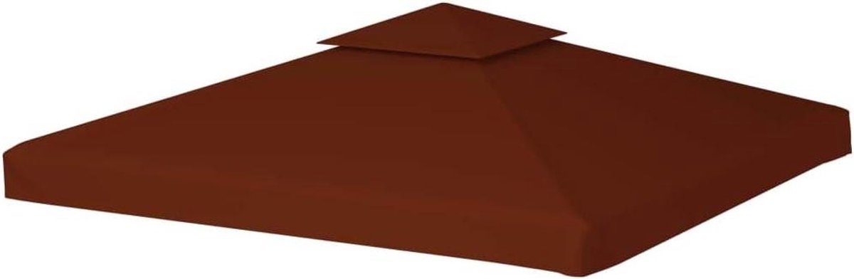 Paviljoen Dakbedekking - Tentdak Vervanging - Buiten Leven Beschermen - Waterdicht PVC Coating - 3 x 3 m - Terracotta Rood