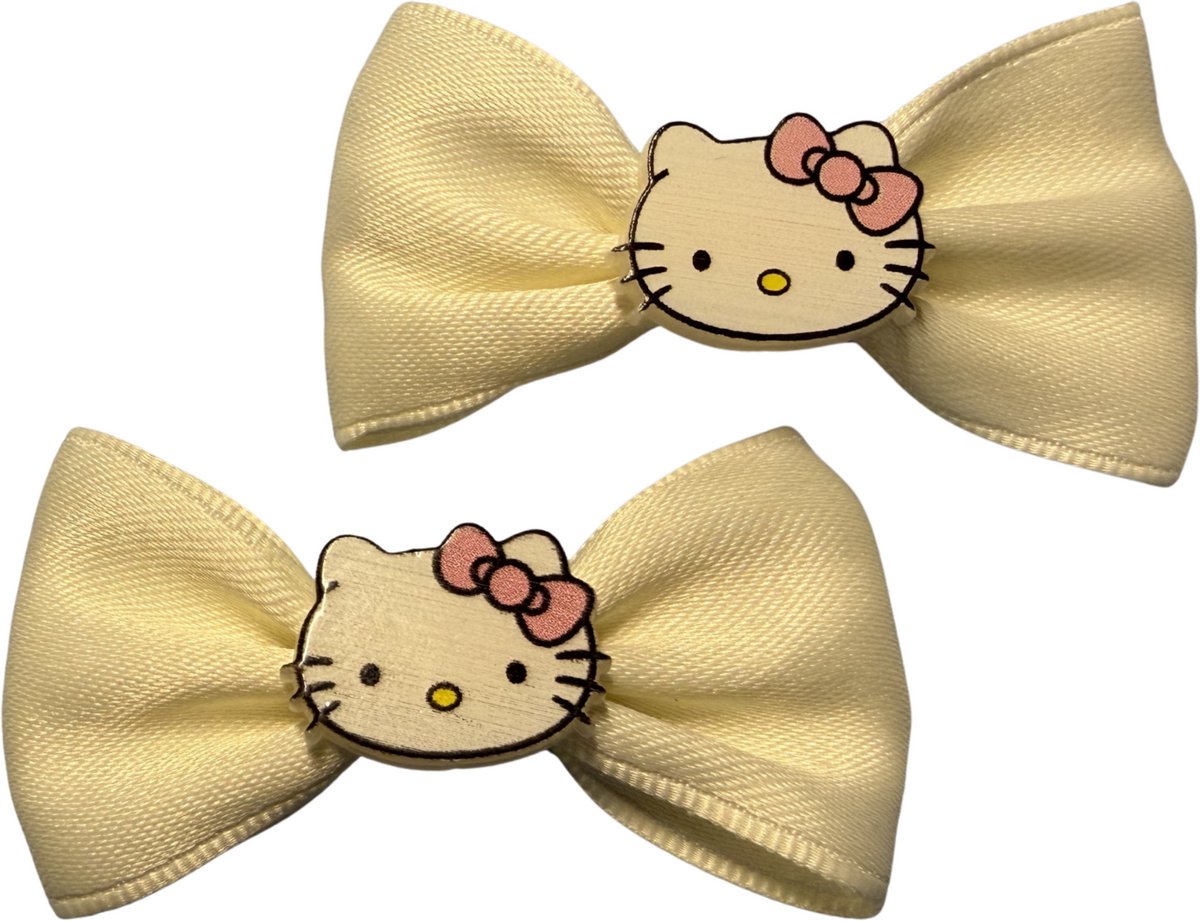Haarclips - haarspelden - haarklemmen - kinderen - Hello Kitty - handgemaakt - haaraccessoires