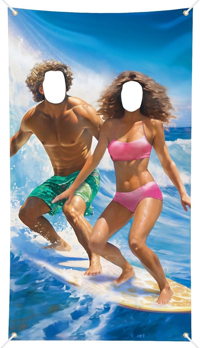 Zomerse Surffeest Decoraties voor Koppels - Hawaii Achtergrond en Foto Props voor Strand Feestjes en Zomer Party Benodigdheden