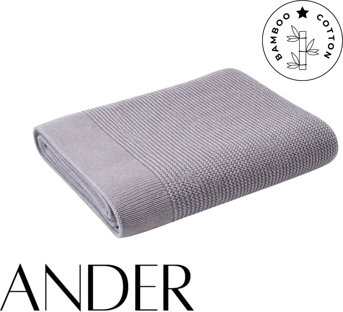 ANDER™ Bamboe Babydeken 75x100 cm Grijs – 100% bamboo zachte Deken voor Baby