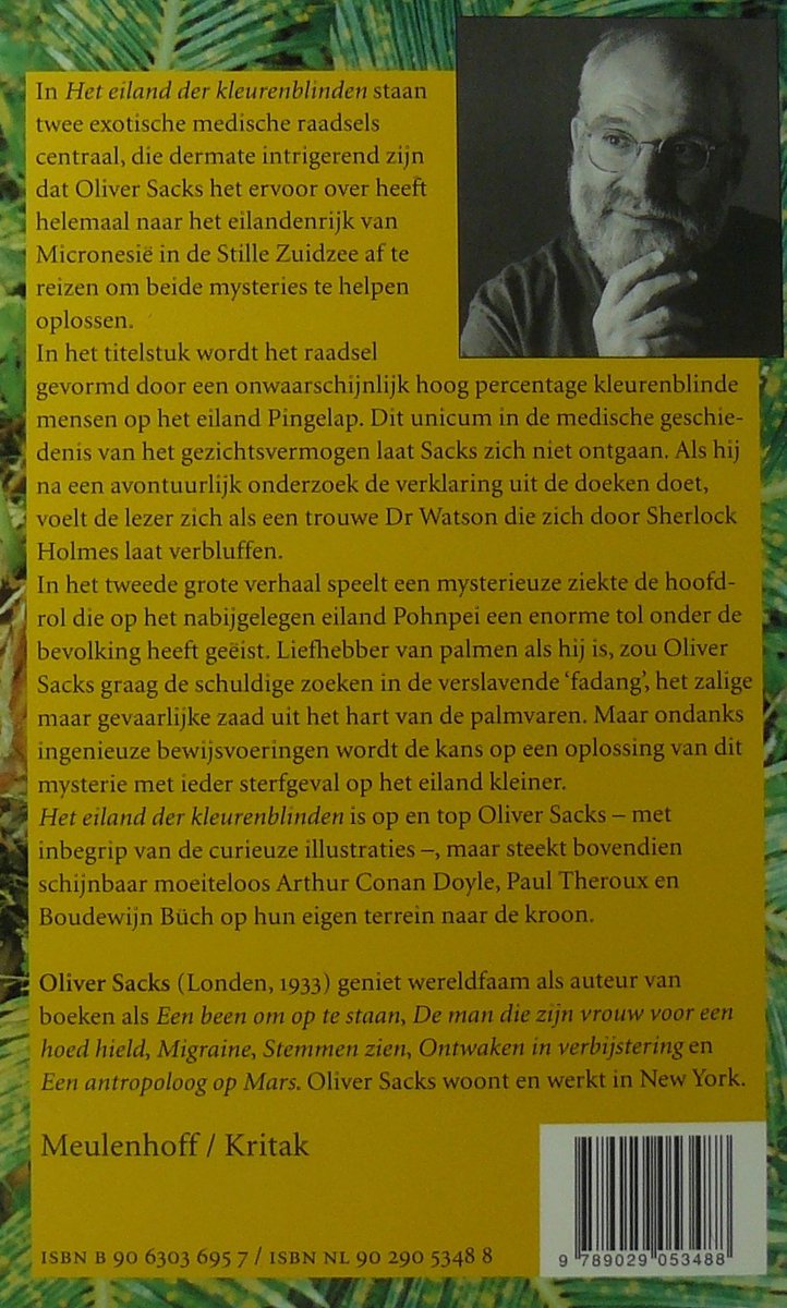 Het eiland der kleurenblinden : een boek in twee delen - back cover