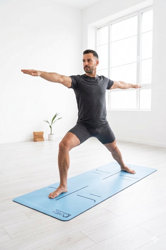 yoga mat -natuurlijk rubber - bio yogamat PU yogamat -ashtanga mat - pro grip - 183 cm x 81 cm x 4mm - petrol blauw van Koala Eco — afbeelding 3