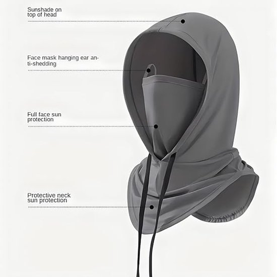 Deze set van 3 gezichtsmaskers met zonbescherming bevat een nekbeschermer, biedt bescherming tegen zon en UV-straling, is ademend, bedekt het hele hoofd en is unisex. Geschikt voor activiteiten zoals motorrijden en vissen. — afbeelding 5