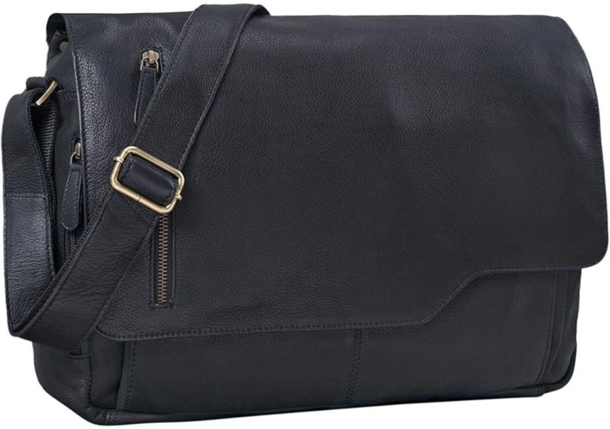 Leren Laptoptas - Laptoptas - Leren Tas - Luxe Leren Laptoptas - Werktas - Schoudertas - Business Tas - Leren Business Tas - 15,6 inch - Zwart - van Imperatoris