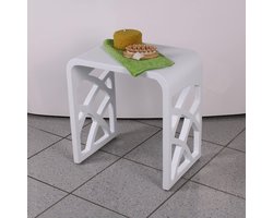 KKR Design kunststeen badkruk/douchekruk/zitkruk van gegoten mineraal variabel inzetbaar model 7, oppervlak: mat