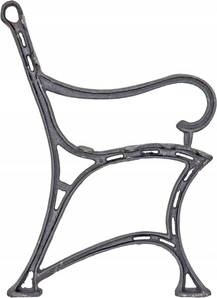 Bankpoot met armleuning - Zijpaneel poot - Tuinbank bouwen - Gietijzeren constructie - 72 x 34 x 38 cm - Zwart