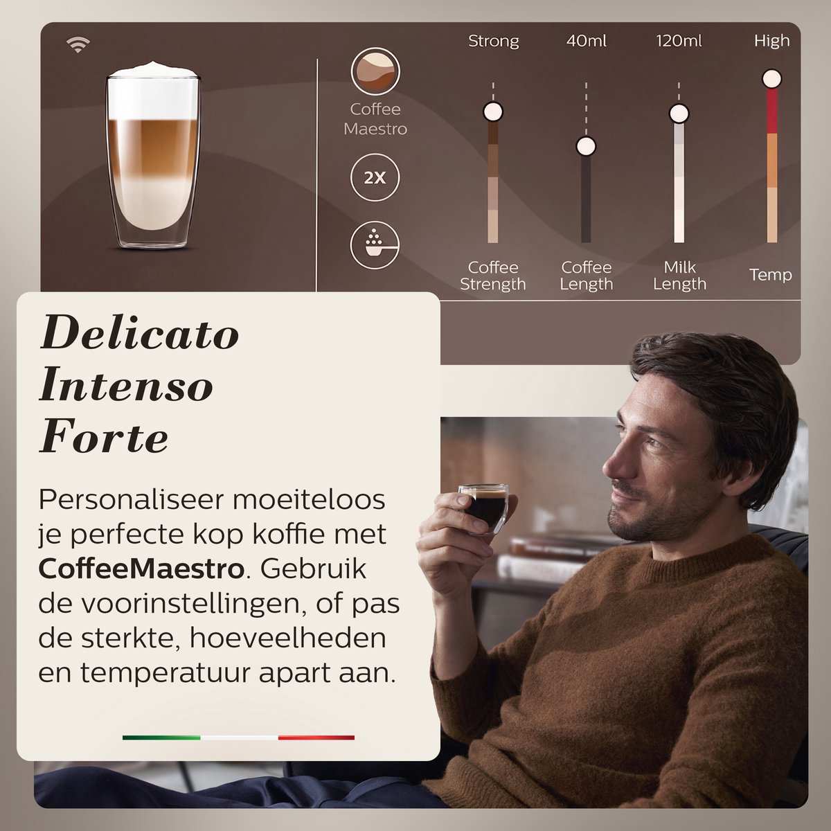Saeco GranAroma Deluxe SM6680/00 - Zwart - Espressomachine - 18 Dranken met melksysteem - Groot scherm - Slim & verbonden - Volautomatisch - Koffiemachine met bonen + AquaClean filter — afbeelding 6