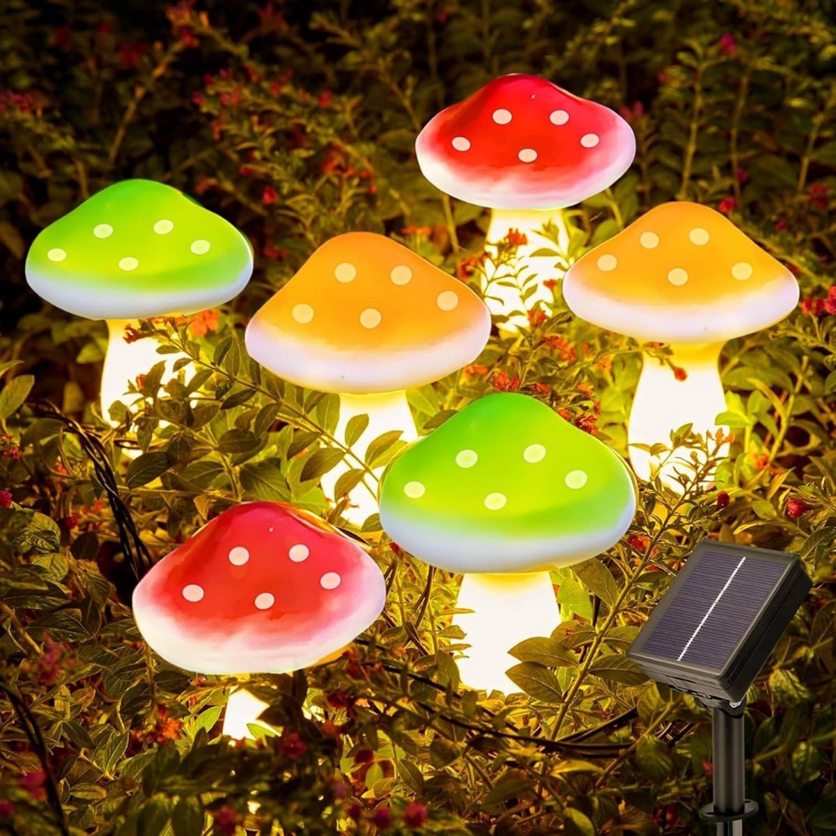 Tuinornamenten Zonne-energie – Paddenstoel Zonnelamp – 6 LED – Waterdicht – Tuinverlichting Buiten – Zonne-energie Tuinlamp – Pad Verlichting – Gazon Decoratie – Tuin Decoratie – Bruiloft Decoratie – Feestverlichting