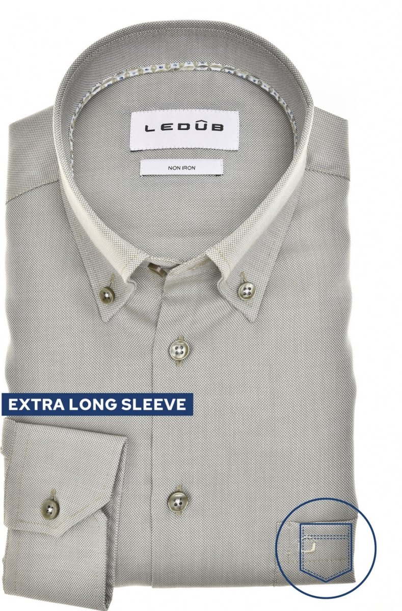 Ledûb modern fit groen mouwlengte 7
