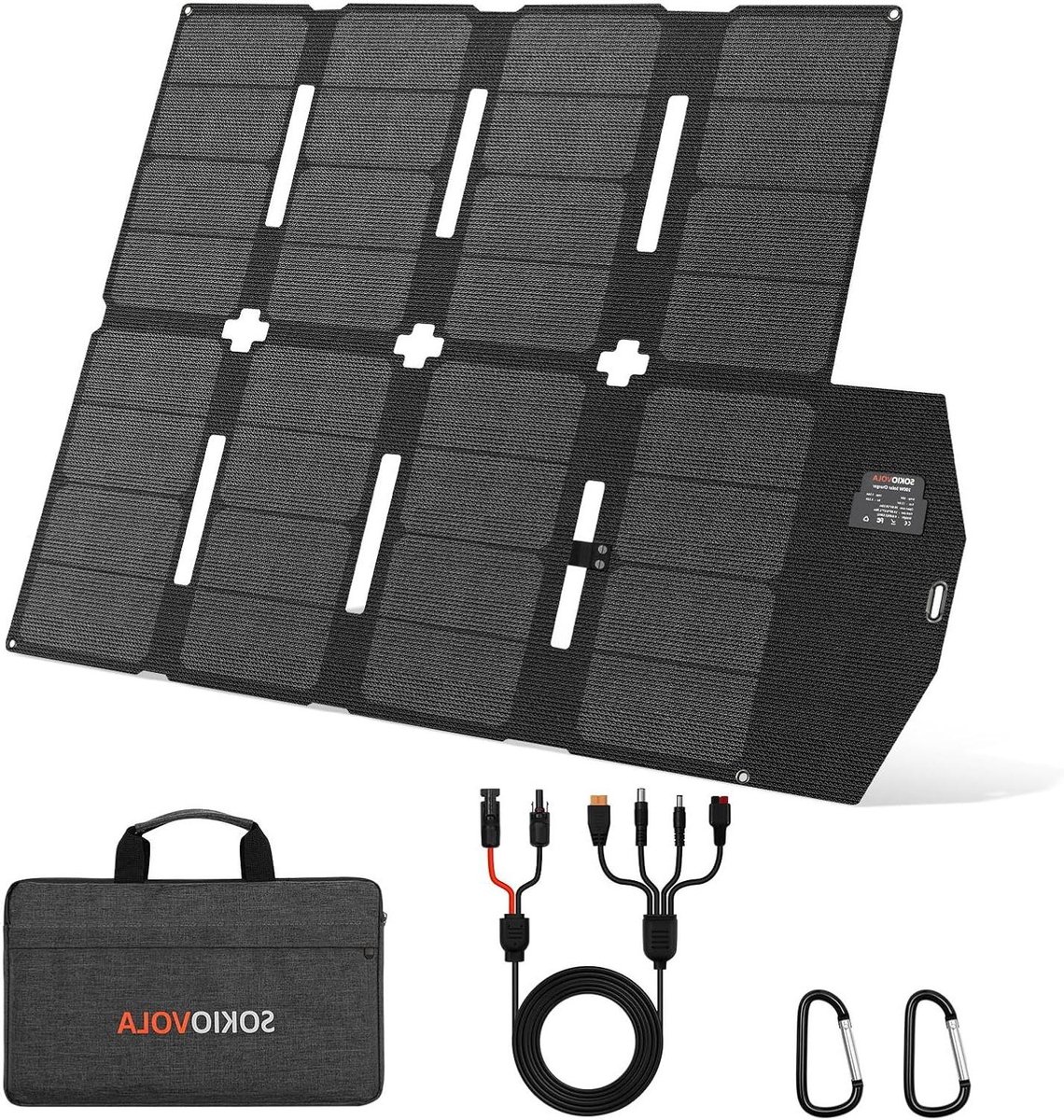 Draagbaar Zonnepaneel - Opvouwbare Oplader - Buiten Energie Opwekken - Hoge Conversie ETFE - 100W 18V - Zwart
