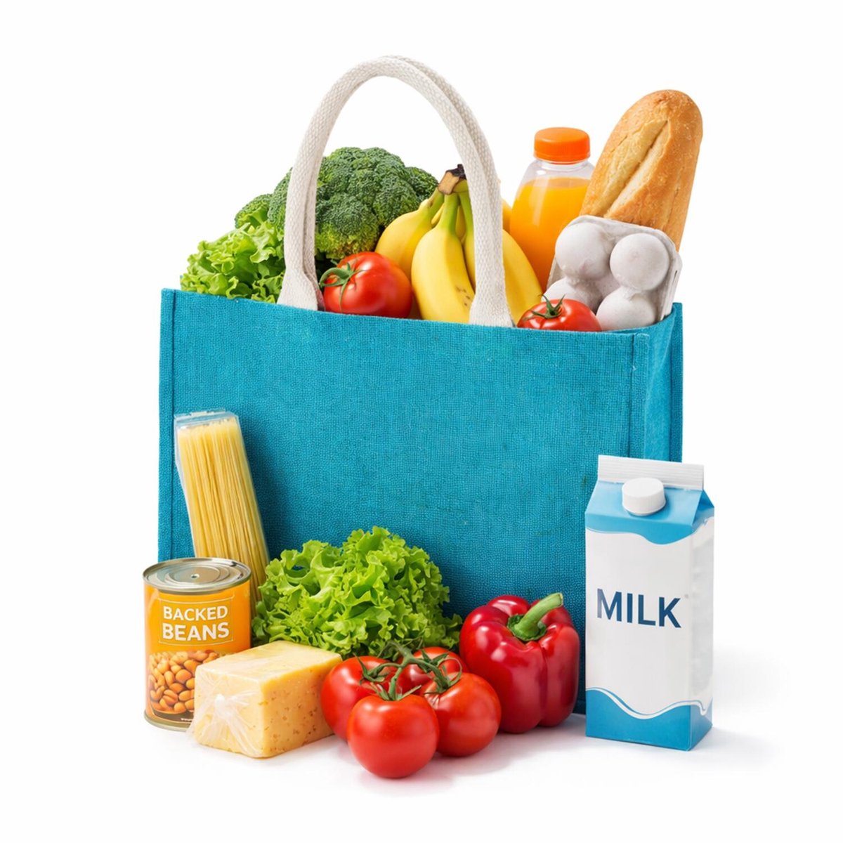 Jute boodschappen strandtas - 1x - blauw - 42 x 36 cm - Strandartikelen beach bags/shoppers - 22 liter
