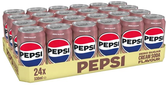 Pepsi - Zero Cream Soda - 24 x 0,33 Liter blik - Frisdrank