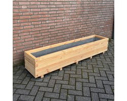AMISHOUT - Plantenbak van hout 180x40x36 - naturel | bloembak buiten