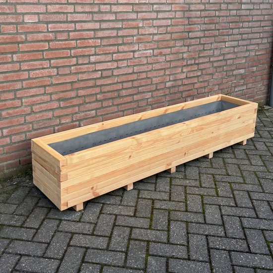 AMISHOUT - Jardinière en bois 180x40x36 - naturel | bac à fleurs à l'extérieur