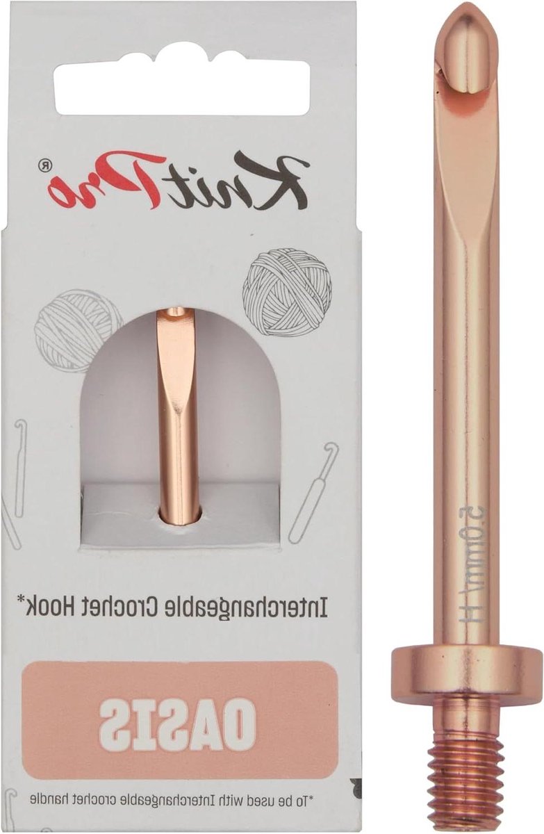 KnitPro Oasis Interchangeable Crochet Hooks (Inline) - 10mm Rose Gold Coloured