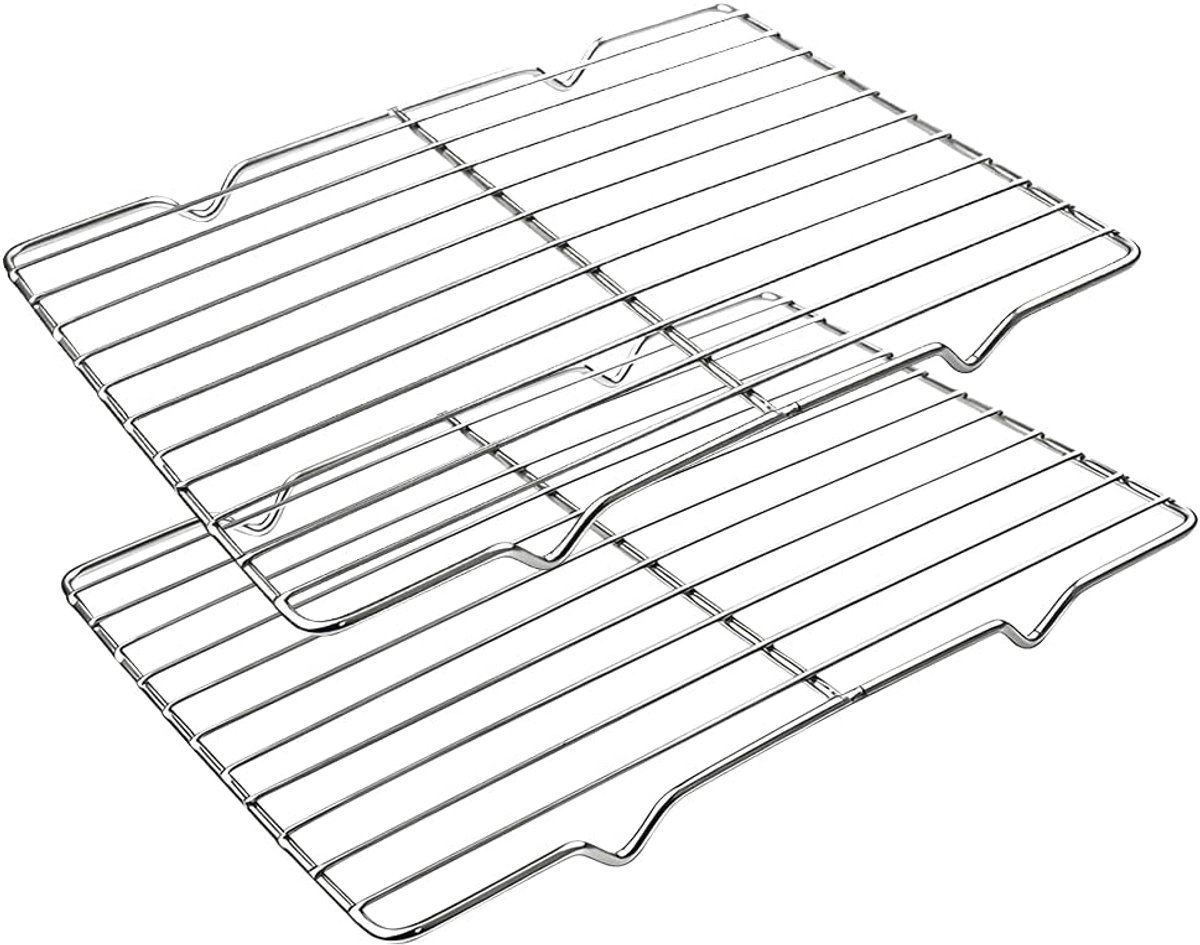Afkoelrooster Set Bakrooster Grillrooster Bakken Koken Grillen Vaatwasmachinebestendig 30 x 20.5 cm Metaal