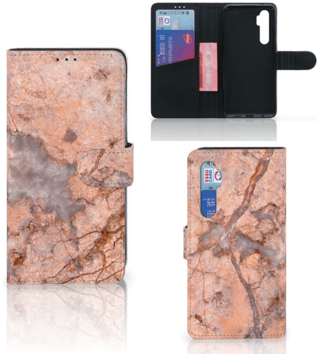 Xiaomi Mi Note 10 Lite Bookcase Marmer Oranje