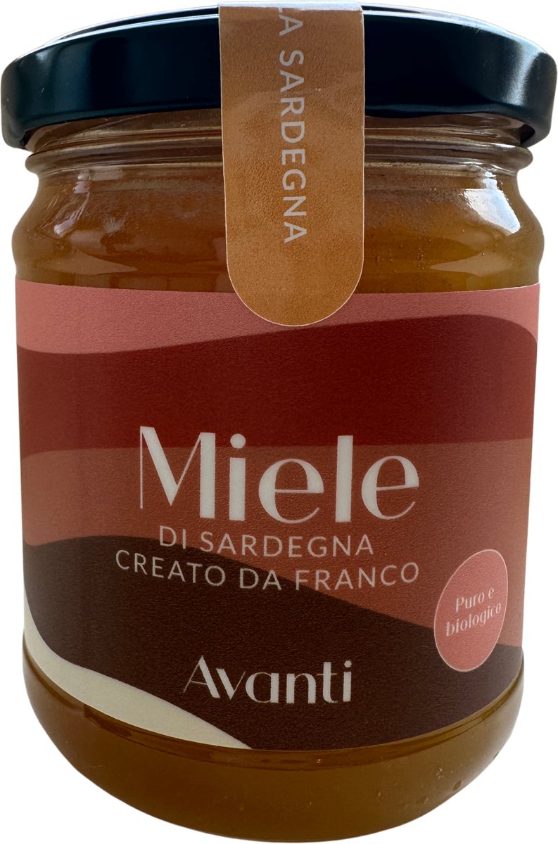 Avanti Natalie - Honing - Bloemenhoning - 250 gram - Sardijnse Wilde Bloemenhoning - Biologische honing - Italië - Sardinië - Italiaanse honing -
