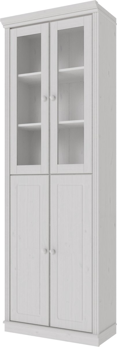 Notio Living Anita- Boekenkast 2 Glass2 Wooddoors WL wit
