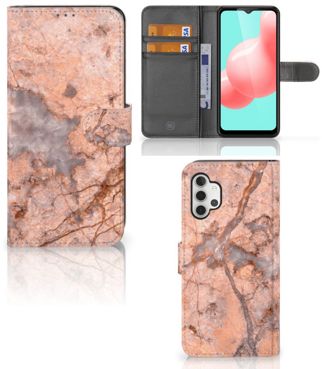Samsung Galaxy A32 5G Bookcase Marmer Oranje