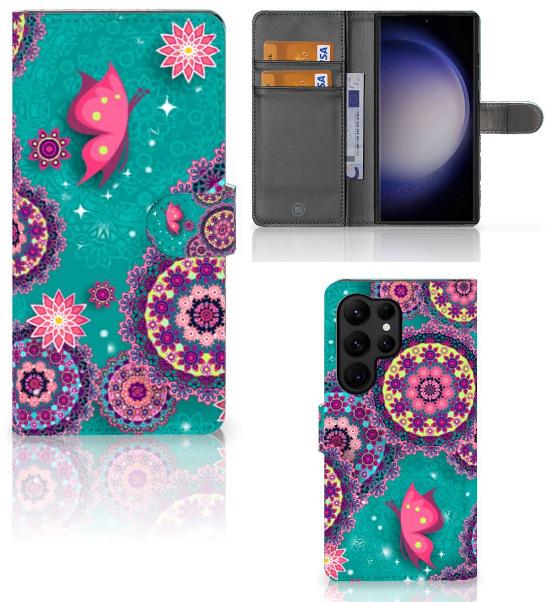 Samsung Galaxy S23 Ultra Hoesje Cirkels en Vlinders