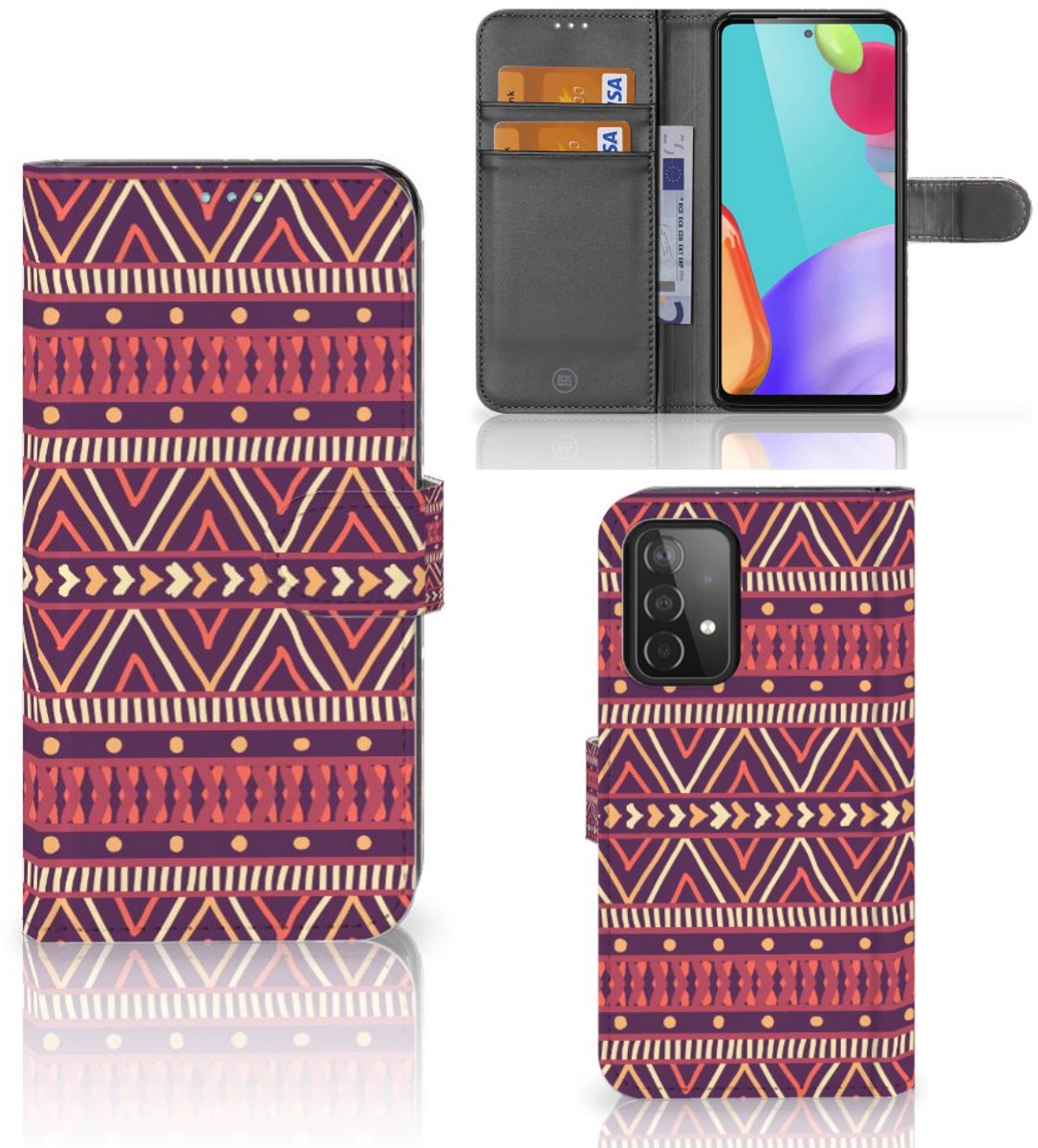 Samsung Galaxy A52 Telefoon Hoesje Aztec Paars